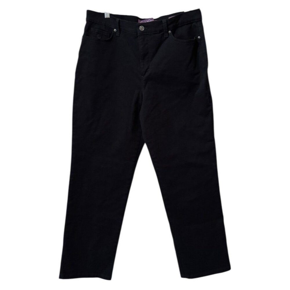 Gloria Vanderbilt Women Amanda Jeans Size 14S Black Denim‎ Cotton Stretch Comfy
